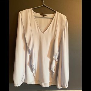 Pale Blue ruffle front Banana Republic Blouse